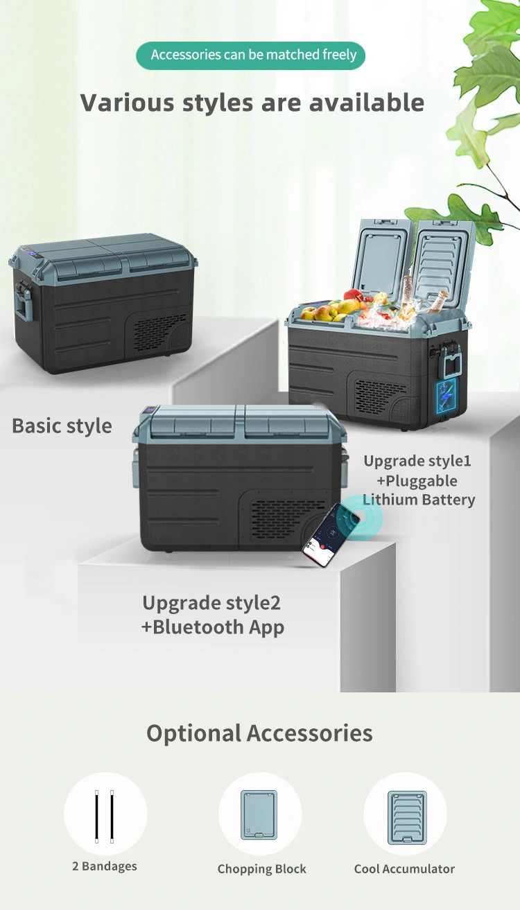 Yunlei We-45 DC: 12-24V AC: 100-240V 40L Car Refrigerator with Dual Temperature Contro Digital Display and Trolley Handle