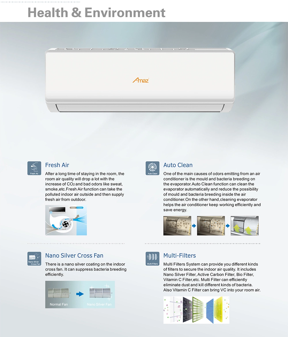 Wholesale Mini R410A AC Fixed Split Wall-Mounted Air-Conditioner Split Air Cooler Smart Climatiseur General Air Conditioner 9K-24K BTU