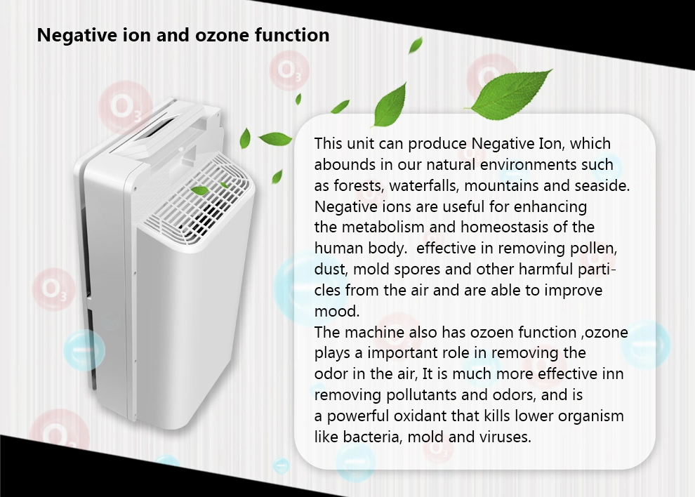 China Factory Commercial Intelligent Home Ionizer Ozone HEPA Air Cleaner
