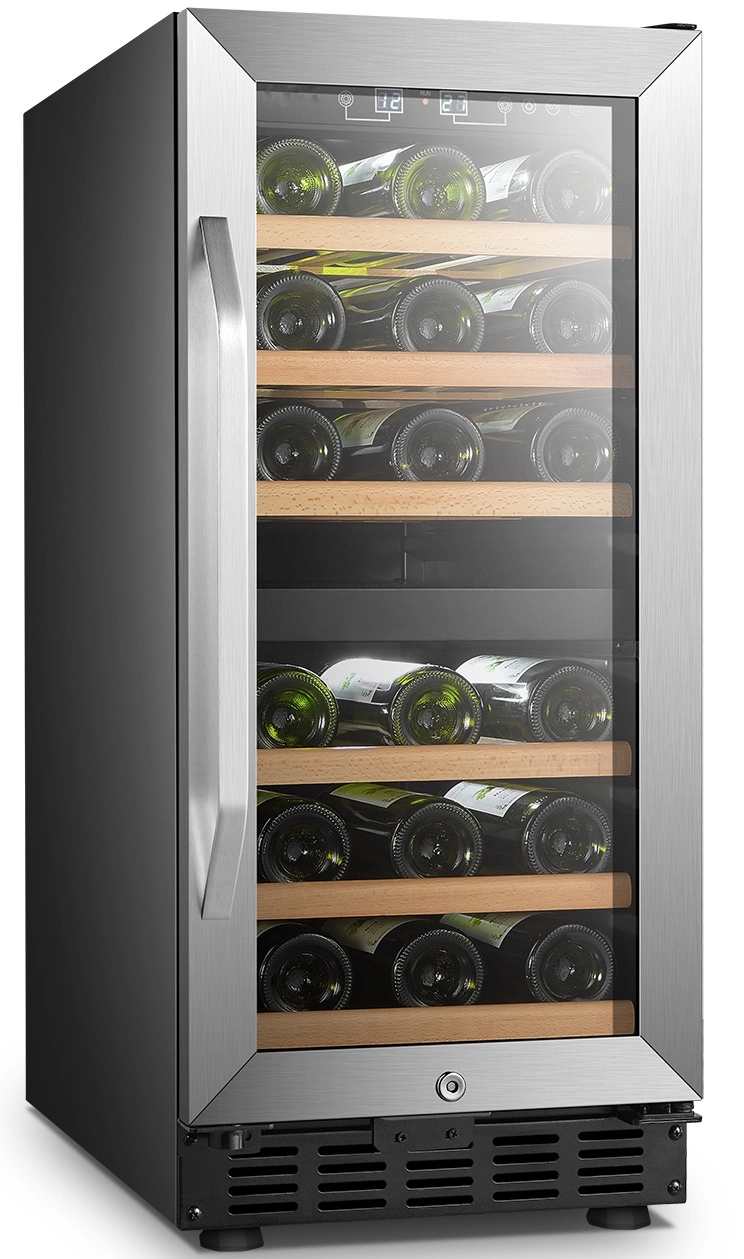 33 Bottles Dual Zone Stainless Steel Door Wine Cellar/Wine Fridge/Wine Cooler/Mini Fridge