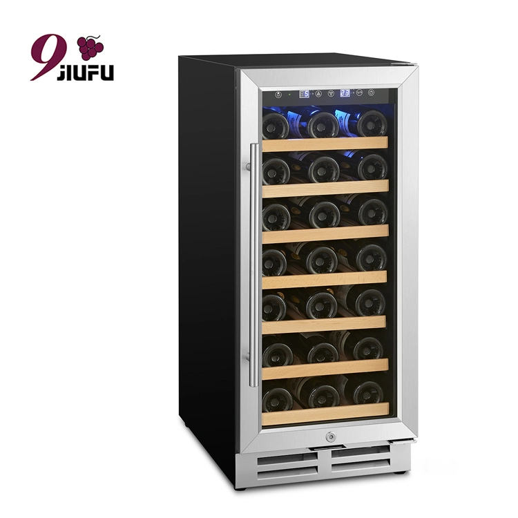 100L Electric Wine Cooler 31 Bottles Small Champagne &amp; Wine Cooler Stainless Steel Wine Fridge Fridge Refrigerator Humidor