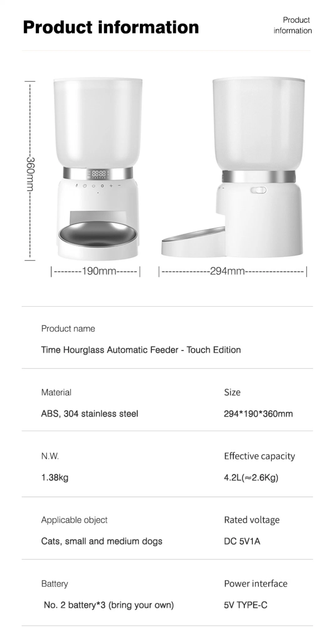 Dog Products Intelligent Pet Feeder Pet Food Container &amp; Feeders