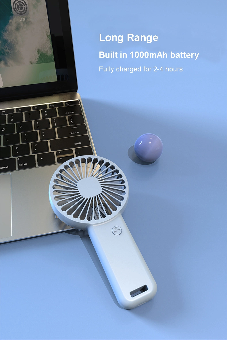 2023 New Handheld Fan USB Charging Small Fan Portable Mini Dormitory Desktop Silent Gift Logo