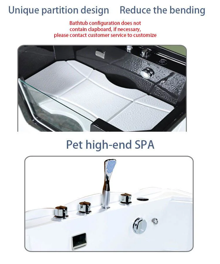 European Style Home Application Elegant White Acrylic Pet Grooming Bathtub SPA