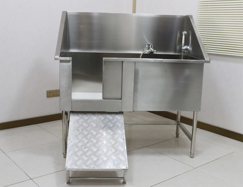 Pet Grooming Bathtub with Stairs for Vet Use