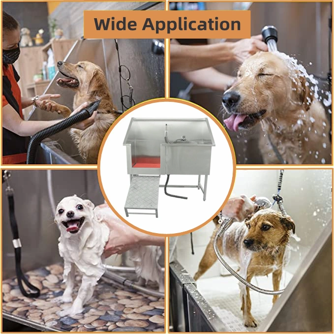 Pet Grooming Bathtub with Stairs for Vet Use