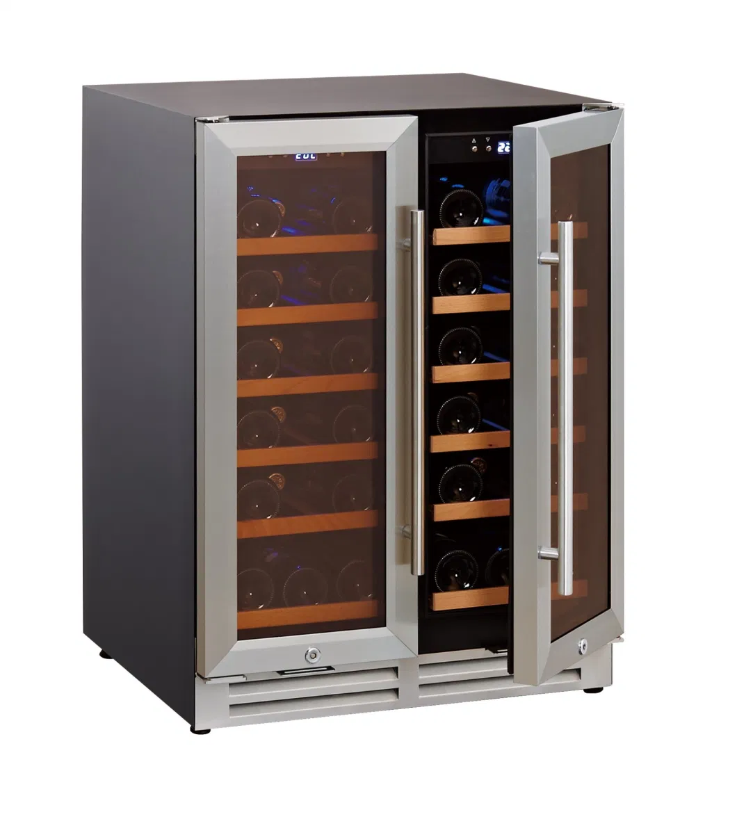 120L Small Wine Fridge for Built in or Freestanding with Concealed Pull Design Home Wine Cellar Humidor Wine Cooler