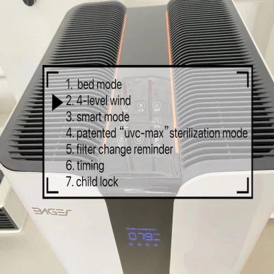 Esterilizador UV portátil inteligente aparato doméstico esterilizador purificador de aire de esterilización con Filtro HEPA