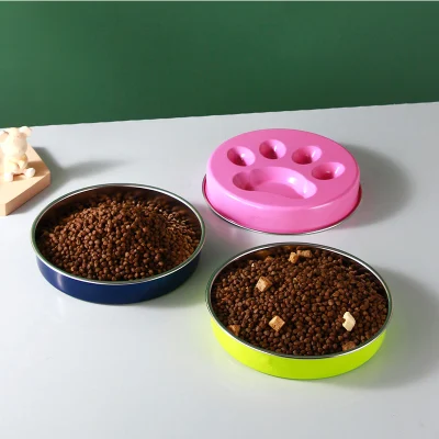  Fábrica China no resbale lento alimentador de tazón de acero inoxidable Perro Alimentador de mascotas