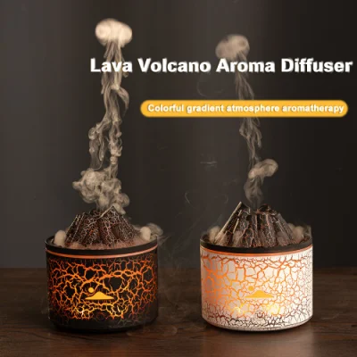 2024 Nuevo 180ml Mini Flame Volcano Aroma Ultrasonic Cool Mist Difusor de medusas