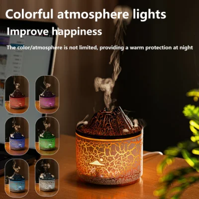 2024 Nuevo 180ml Mini Flame Volcano Aroma Ultrasonic Cool Mist Difusor de medusas