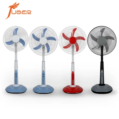  Ventilador de pie oscilante recargable de 16 pulgadas, portátil, eléctrico, de 12V CC y CA.