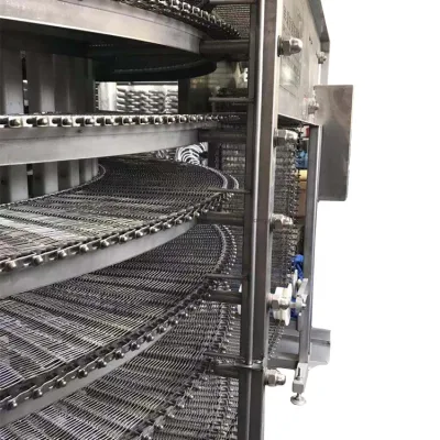 Congelador en espiral/ Congelador rápido en túnel en espiral para mariscos, camarones y pescado IQF industrial.