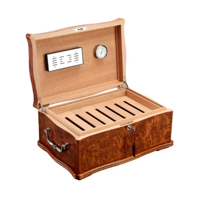Caja de moisturizing Hot-Selling Caja de Humidor de Cigarro de Madera de Cedro con Caja decorativa del humidificador higrómetro