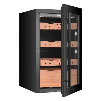 Puerta de vidrio Negro completo enfriador de cigarros Showcase Humidor eléctrico de cigarros Armario