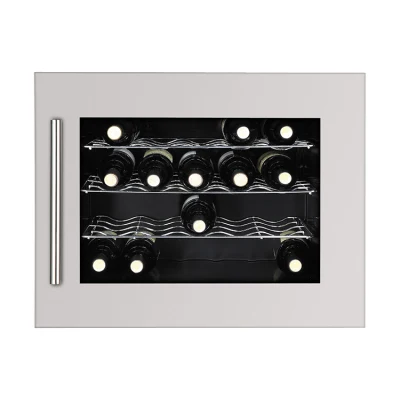 Franqueza modernos de acero inoxidable personalizada Electrodomésticos marco de la puerta pequeña enfriador de vino Vino nevera bodega construida en