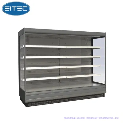 Supermercado mostrador de exposición de tipo abierto en posición vertical del controlador de Carel Multideck Cainet refrigerador
