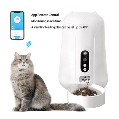4L Wi-Fi habilitado para la venta al por mayor Smart Pet Feeder Auto Dog Food Dispensador Smart alimentador automático de mascotas con cámara