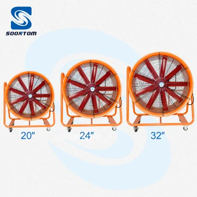 Ventilador de tambor de tambor industrial portátil de suelo comercial