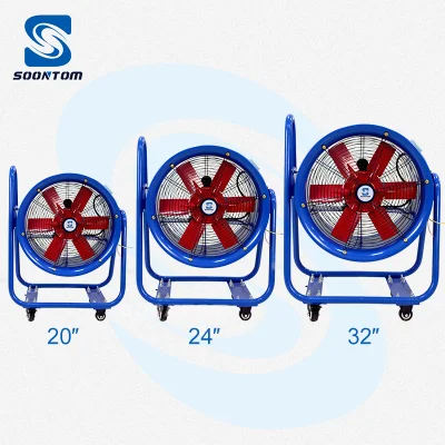 Ventilador de tambor de tambor industrial portátil de suelo comercial