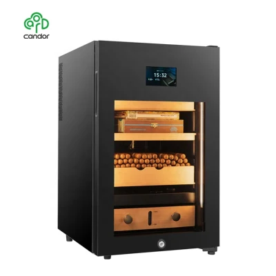 OEM Custom toque de calidad Panel de control termoeléctrico electrónicos Cigarros Humidor enfriador con capacidad de 400 PCS