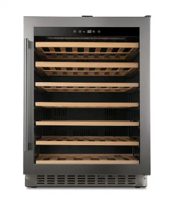 Franqueza botellas personalizadas 46eléctrico de refrigeración del compresor de enfriadores de vino refrigerador con estantes de madera