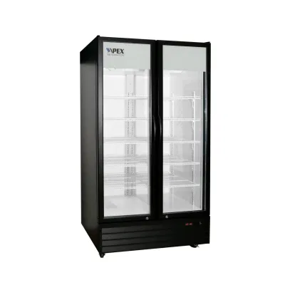 Giro comercial de 2 puertas de doble pantalla de la botella de vino de la cerveza de Chiller NEVERA REFRIGERADOR Refrigerador