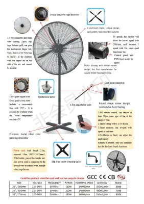 La personalización básica de la pared Soporte de techo de planta Eléctrica Industrial Box aparato doméstico el ventilador con control remoto