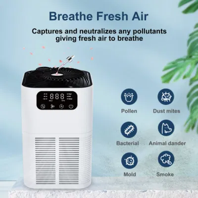  2024 China Factory Wholesale PM2,5 Smart Monitoring Commercial UVC Air Purificador HEPA negativo Home Touch LCD Air Cleaner