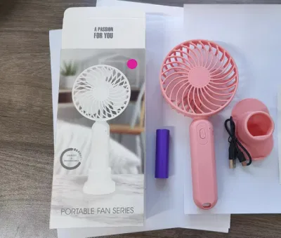 Soporte eléctrico de sobremesa recargable de pequeño tamaño con mango de mesa USB Miniventiladores portátiles portátiles