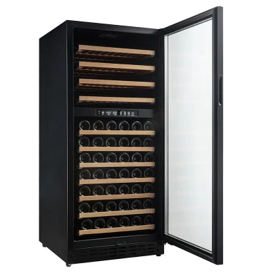 La puerta negra 111 botella vino caja del refrigerador refrigerador Bodega construir en zonas de doble muebles