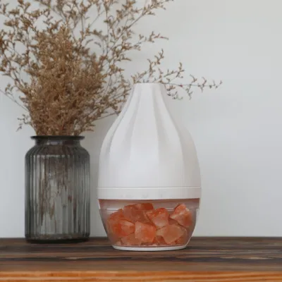 Lámpara de Sal del Himalaya Aromaterapia con Aceite Esencial 500ml Difusor de Aroma Humidificador de Aire Portátil para Oficina