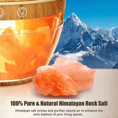 Lámpara de Sal del Himalaya Aromaterapia con Aceite Esencial 500ml Difusor de Aroma Humidificador de Aire Portátil para Oficina