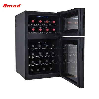 Termoeléctrica zona doble enfriador de vino mini nevera con la puerta de cristal