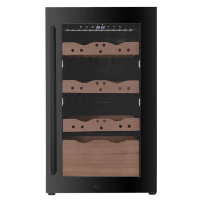 Puerta de vidrio Negro completo enfriador de cigarros Showcase Humidor eléctrico de cigarros Armario