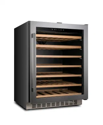 Franqueza botellas personalizadas 46eléctrico de refrigeración del compresor de enfriadores de vino refrigerador con estantes de madera
