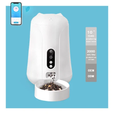 4L Wi-Fi habilitado para la venta al por mayor Smart Pet Feeder Auto Dog Food Dispensador Smart alimentador automático de mascotas con cámara