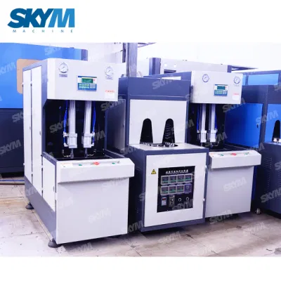  Botella de plástico semiautomática champú de aceite detergente bebida carbonatada de agua potable de jugo de soplado de PET para bebidas máquina de hacer estirar el ventilador de moldeo por soplado