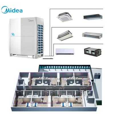Midea 20HP 56kw Auto Función Snow-Blowing de Suelo Inverter Aire Acondicionado Central