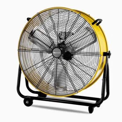  Potente movimiento Ventilador de tambor de refrigeración industrial Ventilador de suelo de ventilación metálica