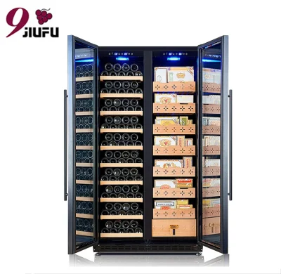 Vino nevera Humidor Cigarro, nevera de vino Grande Humidor Cigarro, dos lados vino Cigarro refrigerador