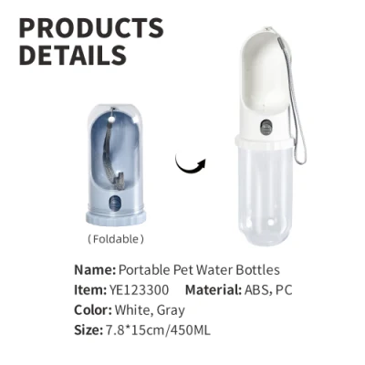 Dispensador portátil de botellas de agua para mascotas con Tazón de Perro de cachorro multifunción