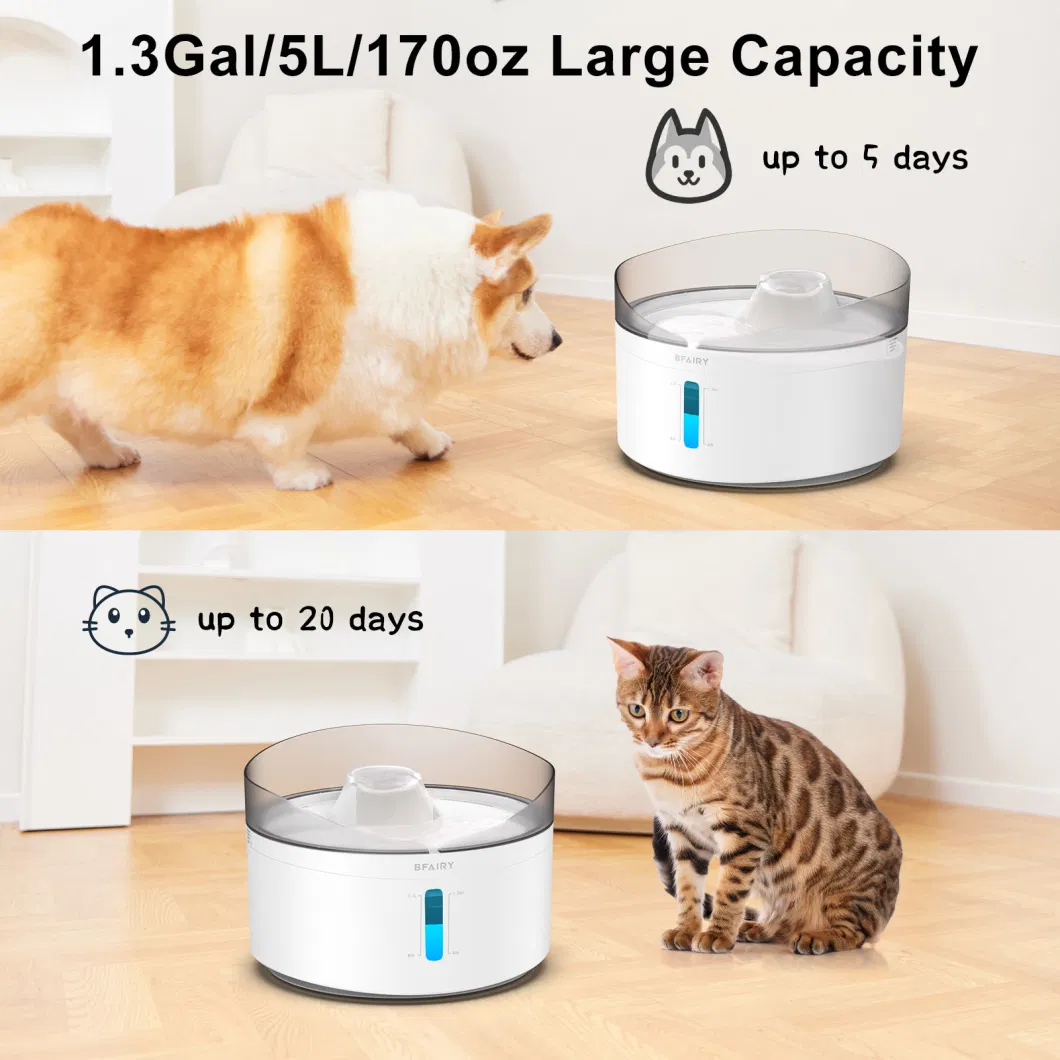 New Design Large Capacity 5L Intelligent Dog Water Fountain Automatic Pet Water Fountain with Controllable LED Water Pump