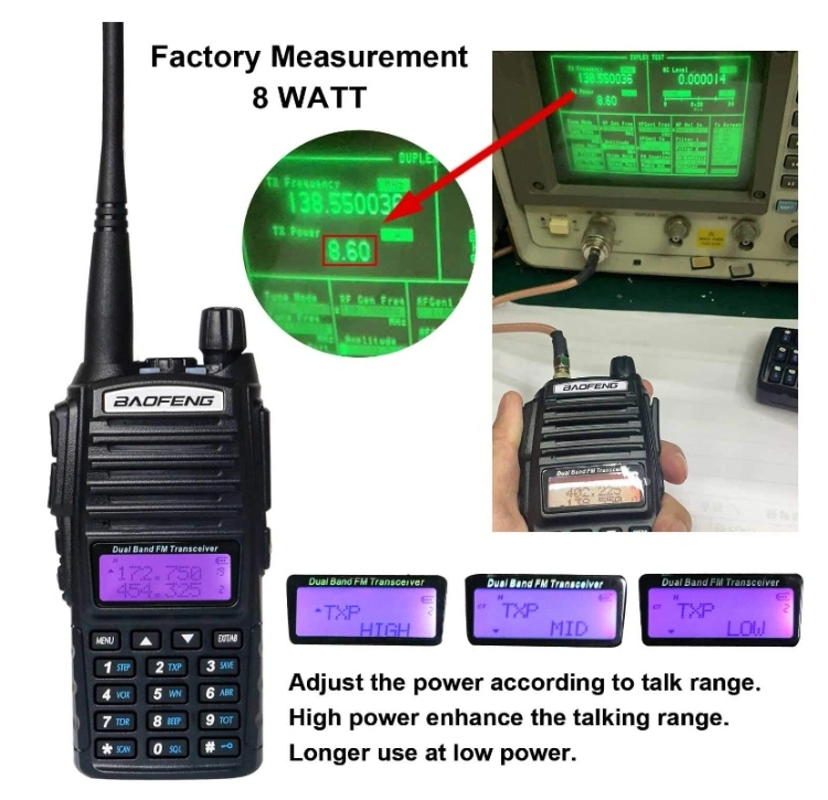 Baofeng Radio Baofeng UV-82 High Power 8W Ham Radio Dual Band Amateur Walkie Talkies Portable 2 Way Radio