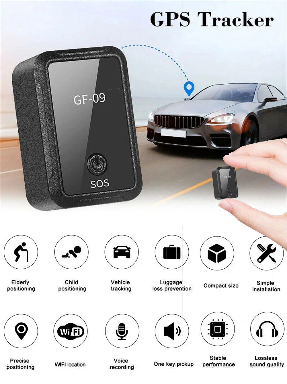 Long Standby Mini Car GPS Tracker Real-Time Location Tracking Device for Vehicle/Person/Pets