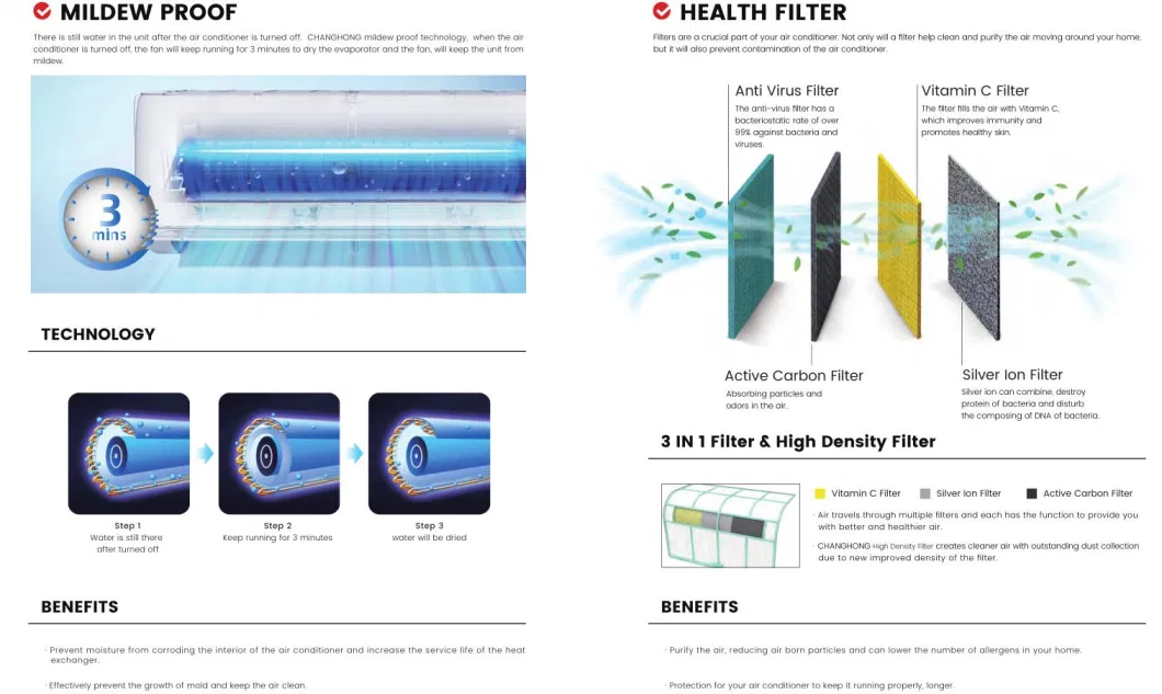 Glass Panel Mini Split Wall Air Conditioner