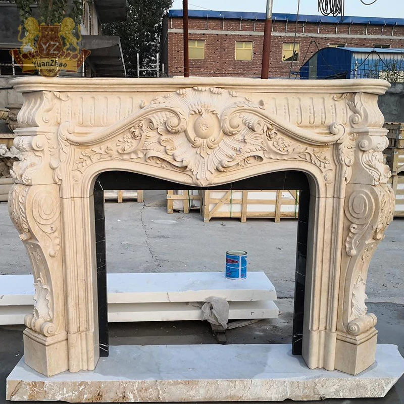 Hot Selling Beautiful Stone Carved Cheap Cultured Marble Fireplace Mantel