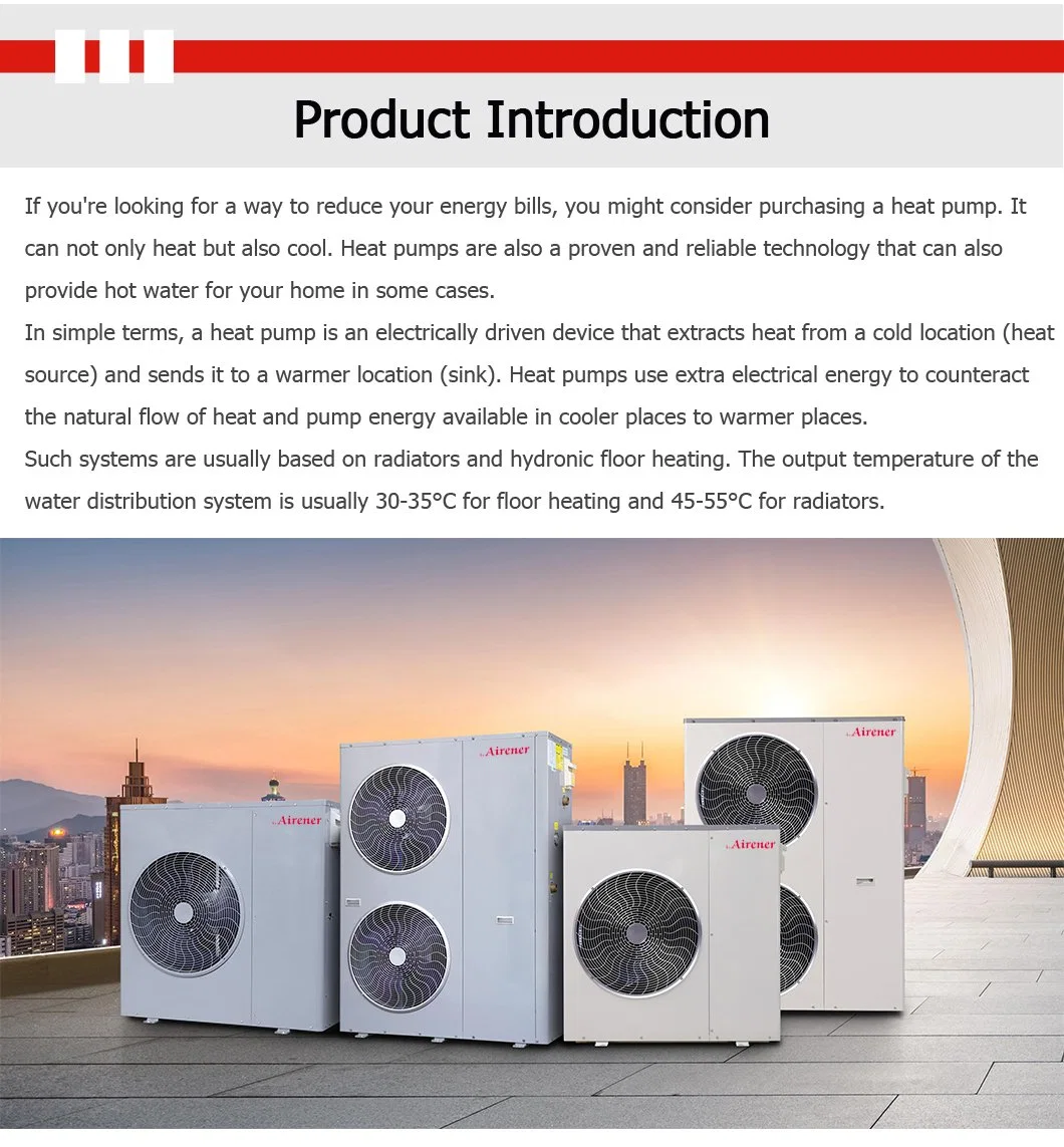 Hot Water Domestic Hot Water Electric Heater System Fan Coil Use Smart Thermostat Thermocouple Residential Mini Split Monoblock Air to Water Heat Pump