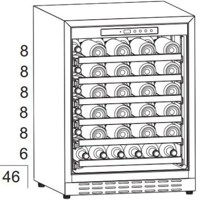 46 Bottles Single Zone CE ETL CB Certification Wine Cooler for Wine Storage