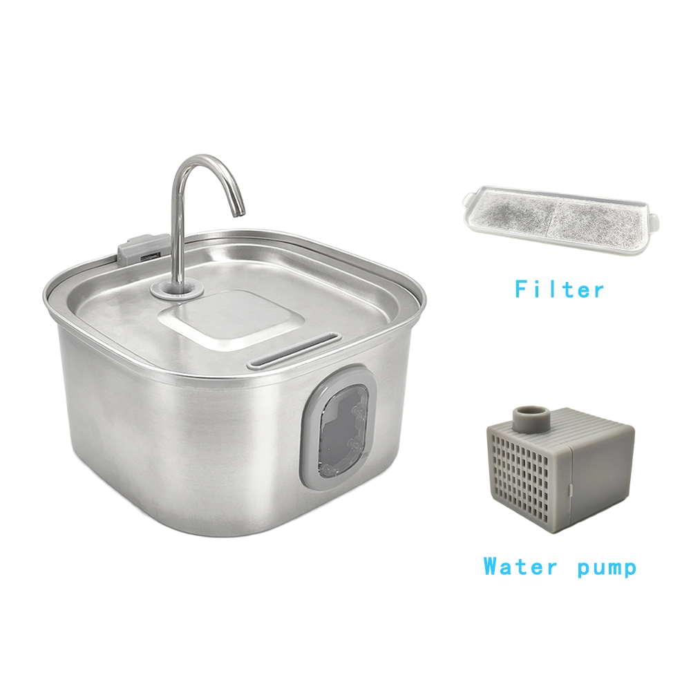 Factory Customized Stainless Steel 3.2L Pet Water Fountain with Filter